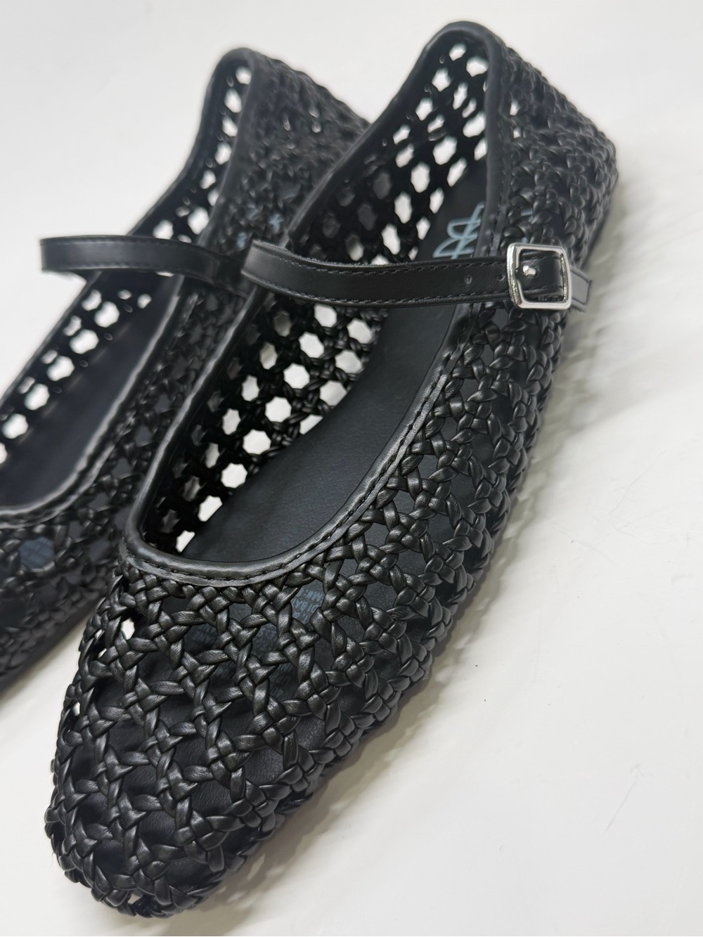 SERRA Black Woven Braided Mary Jane Flats Buckle Strap - Picture 3 of 12